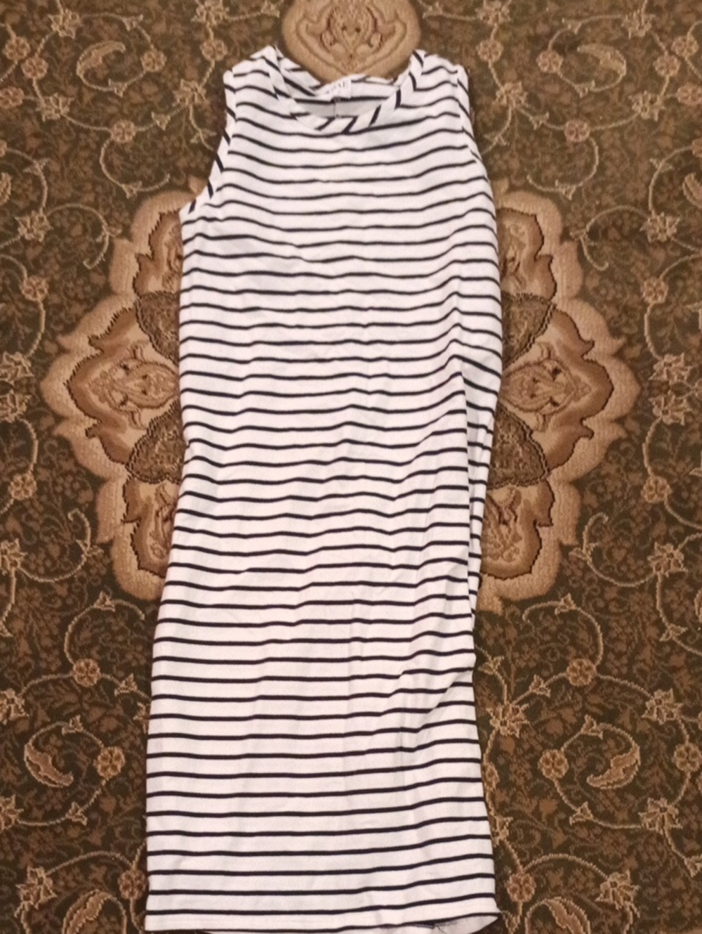 Striped Black & White Sleeveless Women’s Skirt